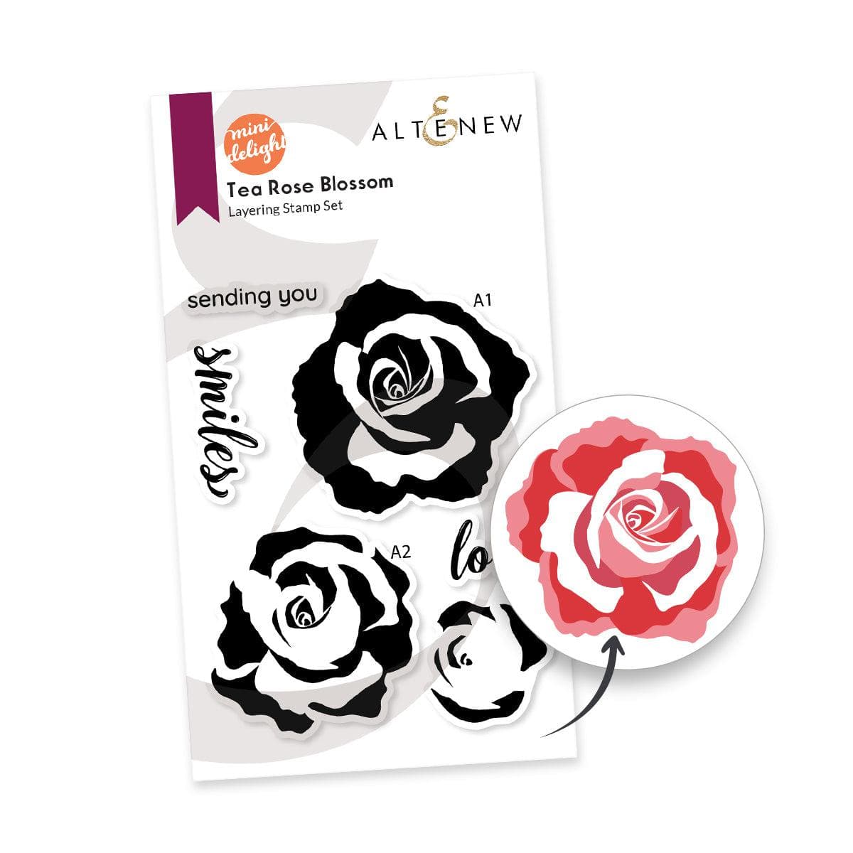 Altenew Mini Delight Mini Delight: Tea Rose Blossom Stamp & Die Set