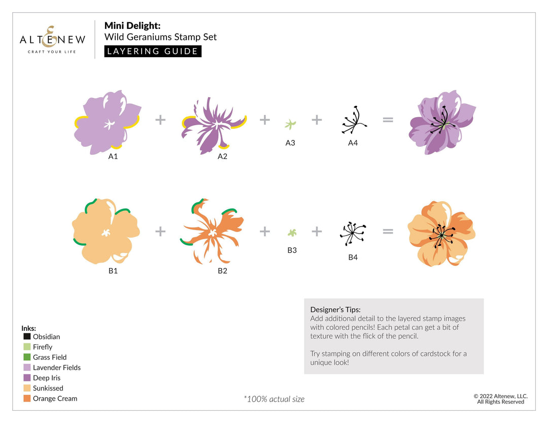 Altenew Mini Delight Mini Delight: Wild Geraniums Stamp & Die Set