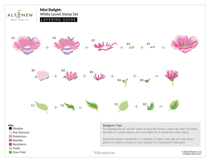 Altenew Mini Delight Mini Delight: Wildly Loved Stamp & Die Set