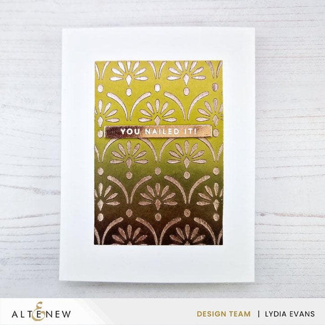 Altenew Gilded Elegance Shimmer Relief Paste Bundle with mixed media textures and shimmering gold accents on a craft surface.