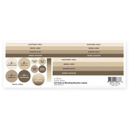 Ink Pads & Blending Brushes Label Set - Earth Tones