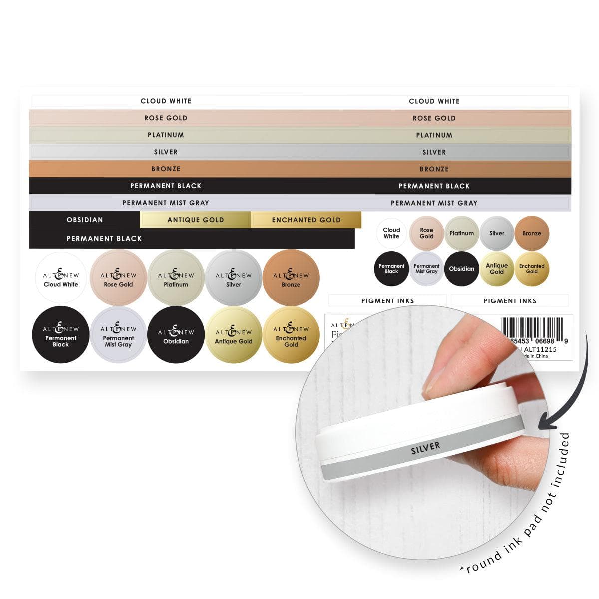 ink. フルセット3点 Ink Pads & Blending Brushes Label Set - Pigment Inks | Altenew