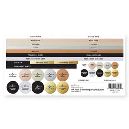 Ink Pads & Blending Brushes Label Set - Pigment Inks