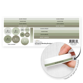 Ink Pads & Blending Brushes Label Set - Sage Garden