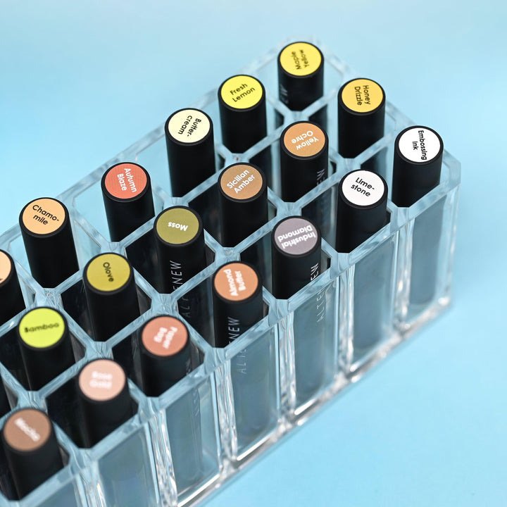 Misil Craft Decals Mini Blending Brush Label Set - All Crisp Dye Ink Colors (2 Sheets)