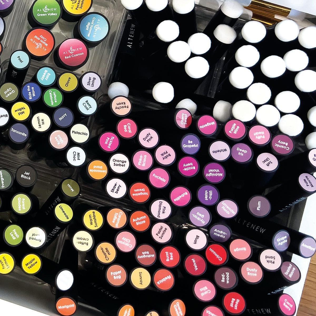 Misil Craft Decals Mini Blending Brush Label Set - All Crisp Dye Ink Colors (2 Sheets)