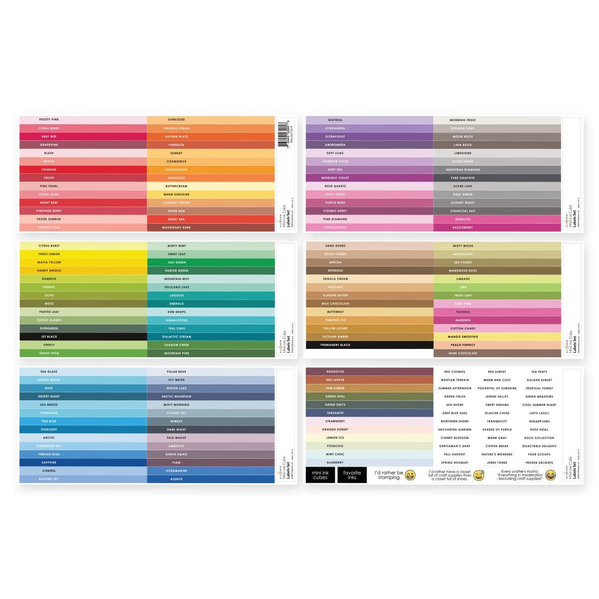 Color Collector’s Guide Mini Ink Cube Label Set - 36 Original Color Families | Altenew