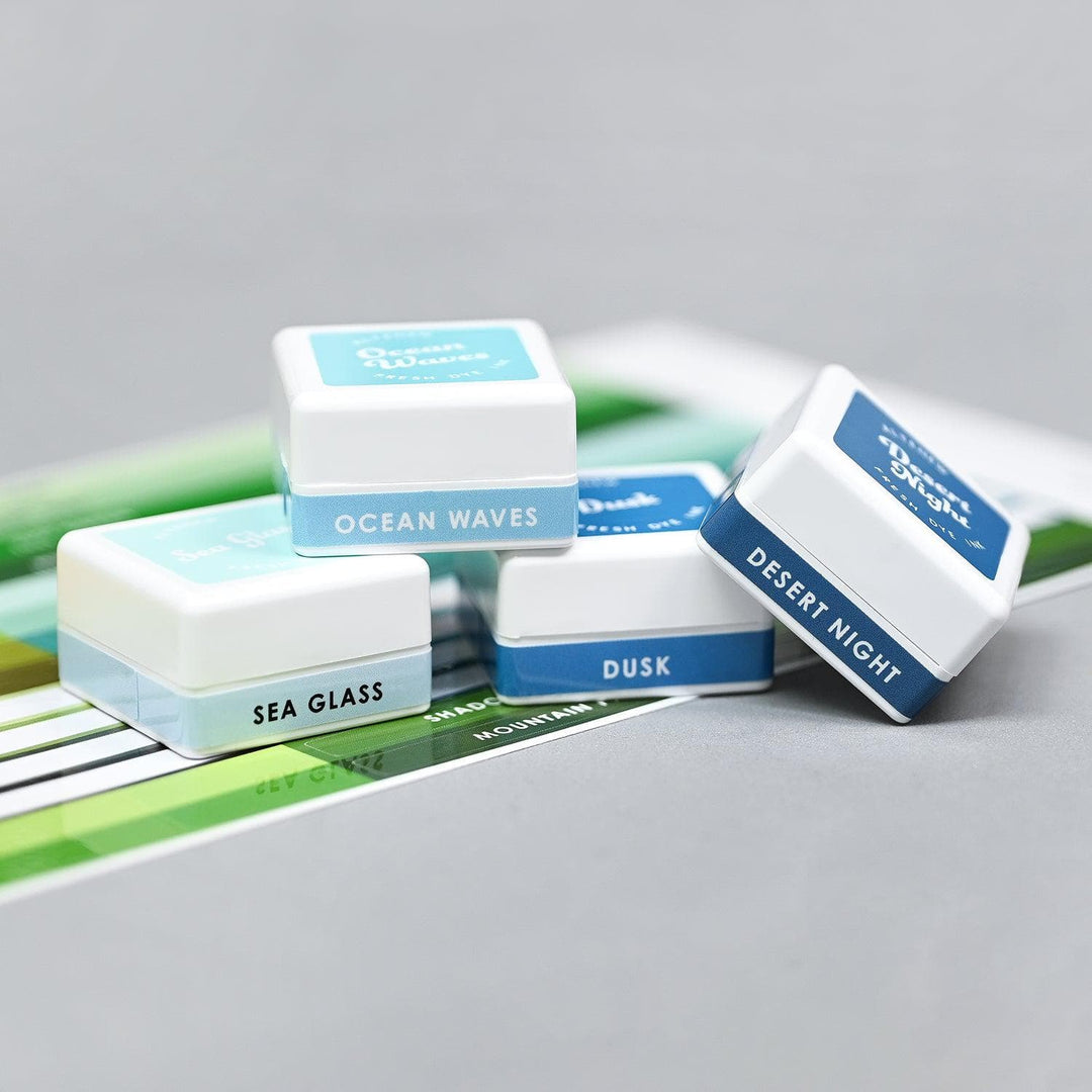 Misil Craft Decals Mini Ink Cube Label Set - All Crisp Dye Ink Colors (6 Sheets)