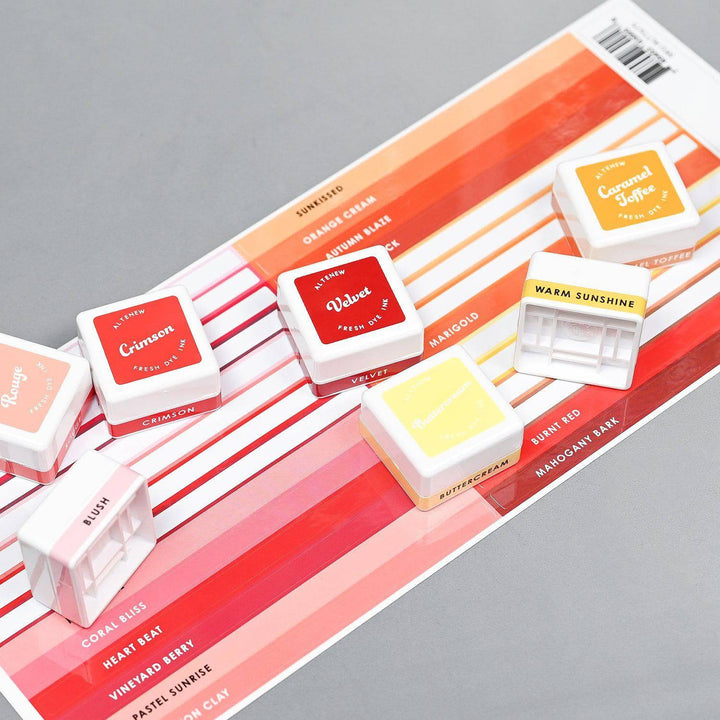 Misil Craft Decals Mini Ink Cube Label Set - All Crisp Dye Ink Colors (6 Sheets)