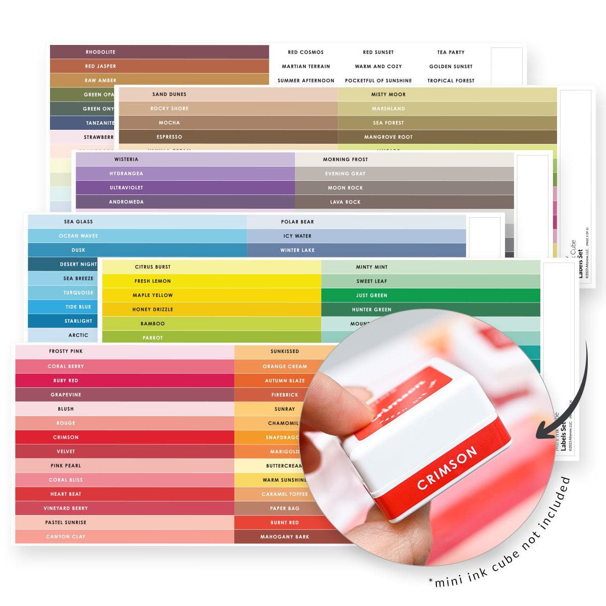 Mini Ink Cube Label Set - 36 Original Color Families – Altenew