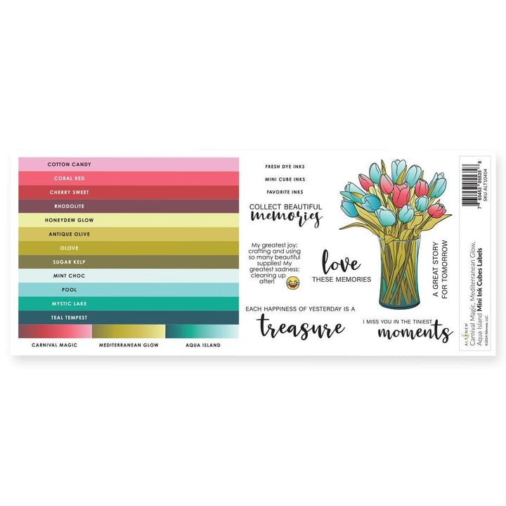 Mini Ink Cubes Label Set - Carnival Magic, Mediterranean Glow, Aqua Island