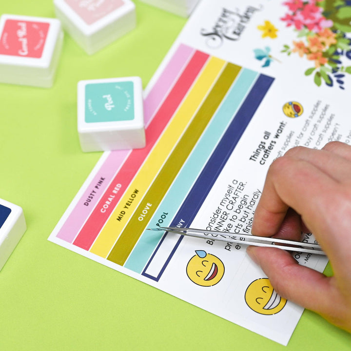 Misil Craft Decals Mini Ink Cubes Label Set - Deco Garden