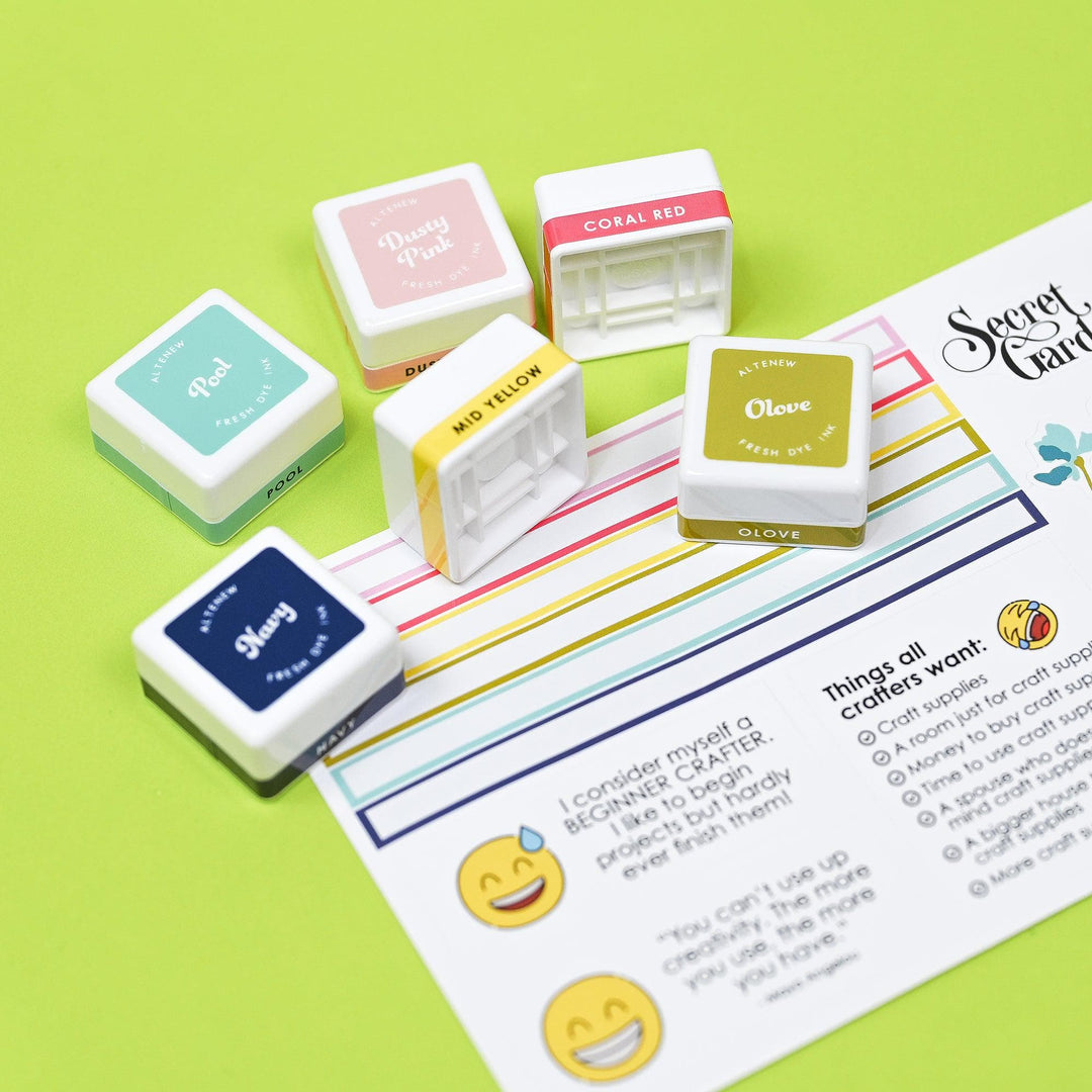 Misil Craft Decals Mini Ink Cubes Label Set - Deco Garden