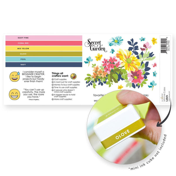 Misil Craft Decals Mini Ink Cubes Label Set - Deco Garden