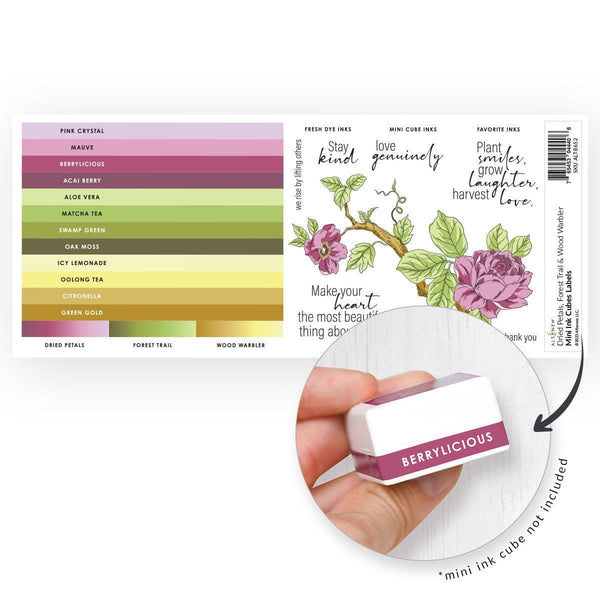 Mini Ink Cubes Label Set  - Dried Petals, Forest Trail, Wood Warbler