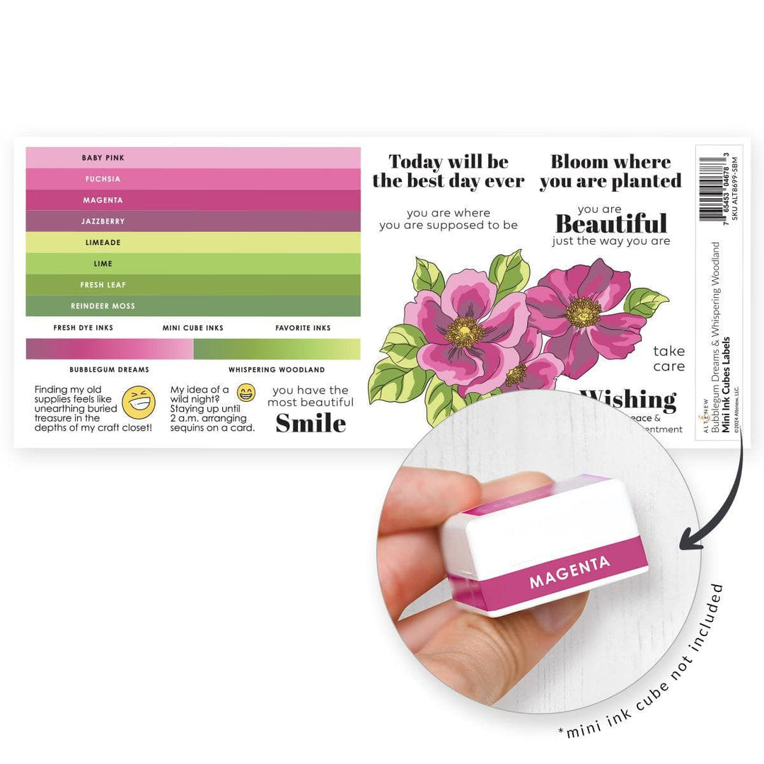 Mini Ink Cubes Label Set - Whispering Woodland, Bubblegum Dreams