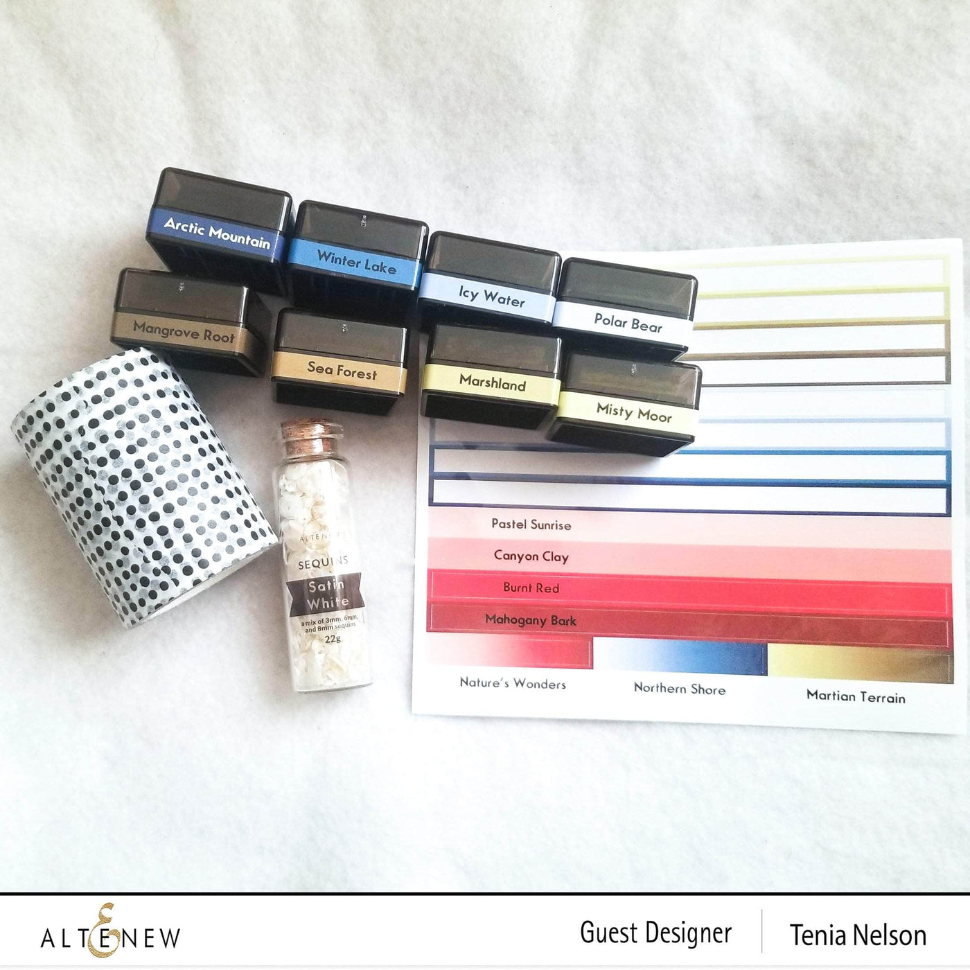 Altenew Decals Quiet Reflections Mini Ink Cube Labels Decal Set - Mini