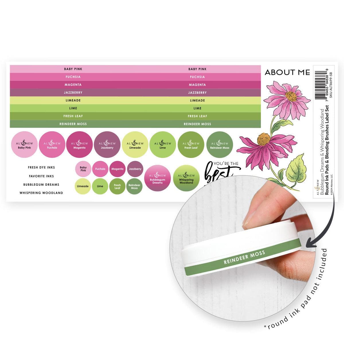 Round Ink Pads & Blending Brushes Label Set - Whispering Woodland ...