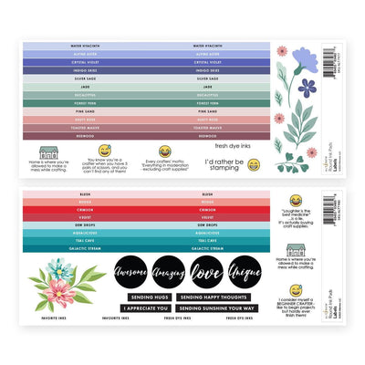 Round Ink Pads Label Set - 20 Fresh Dye Ink Bundle