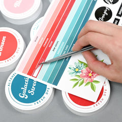 Round Ink Pads Label Set - 20 Fresh Dye Ink Bundle