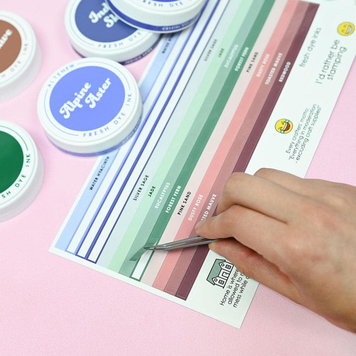 Round Ink Pads Label Set - 20 Fresh Dye Ink Bundle