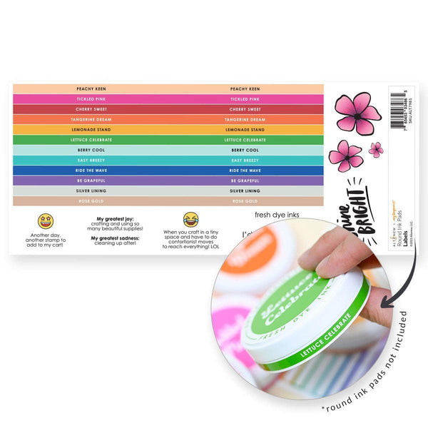 Misil Craft Decals Round Ink Pads Label Set - 2023 Amy Tangerine Collection