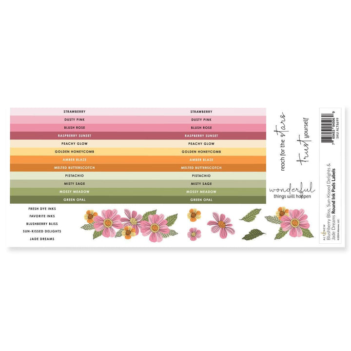 Round Ink Pads Label Set - Blushberry Bliss, Sun-Kissed Delights, Jade Dreams