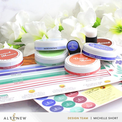 Round Ink Pads Label Set - ChromaBloom Delights Fresh Dye Ink Bundle