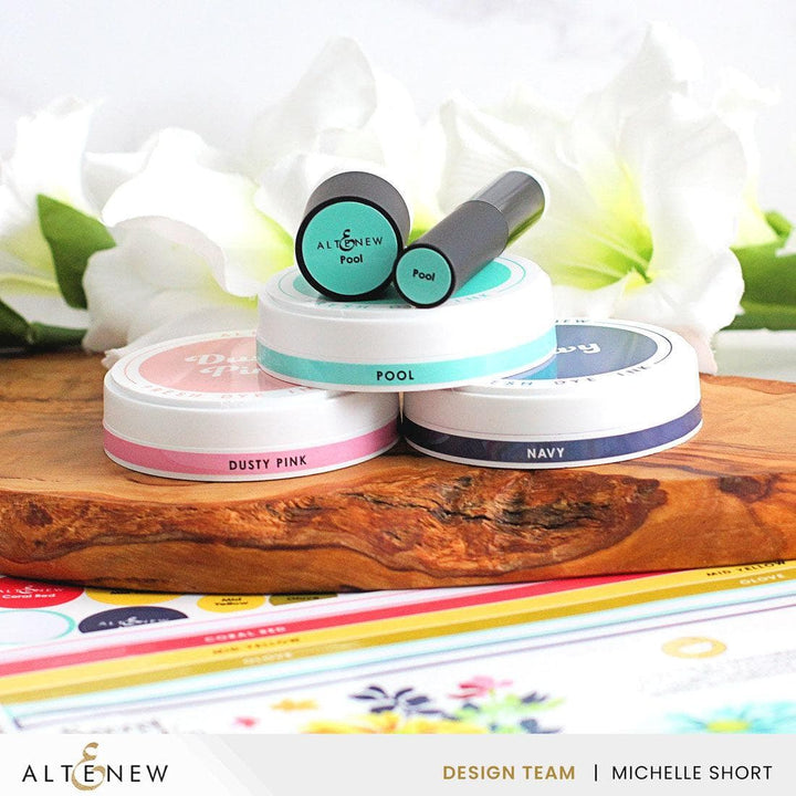 Round Ink Pads Label Set - ChromaBloom Delights Fresh Dye Ink Bundle