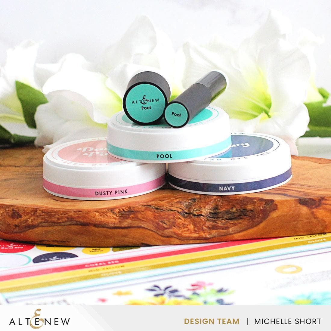 Round Ink Pads Label Set - ChromaBloom Delights Fresh Dye Ink Bundle