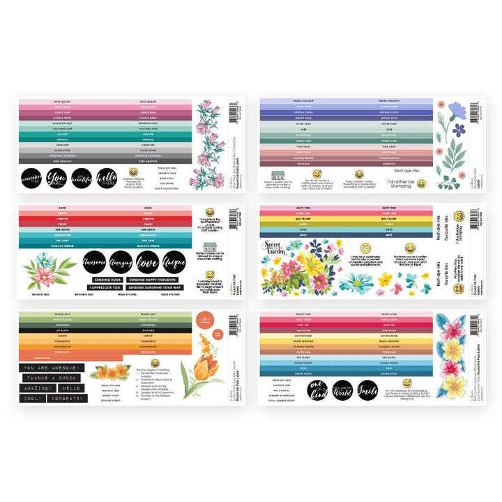 Round Ink Pads Label Set - ChromaBloom Delights Fresh Dye Ink Bundle