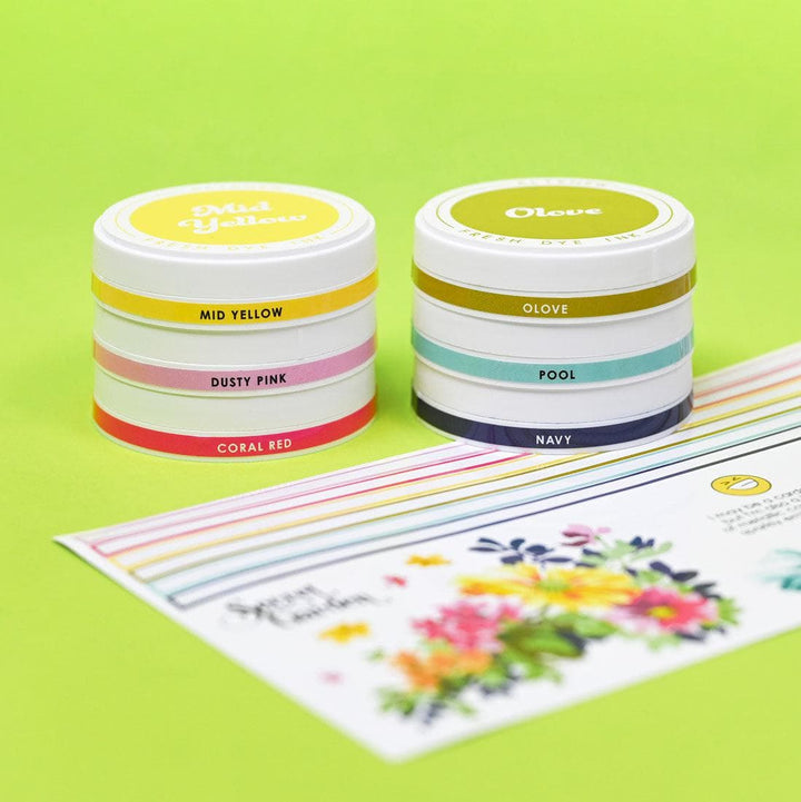 Round Ink Pads Label Set - ChromaBloom Delights Fresh Dye Ink Bundle