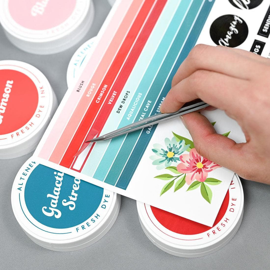Round Ink Pads Label Set - Colorful Charisma Fresh Dye Ink Bundle