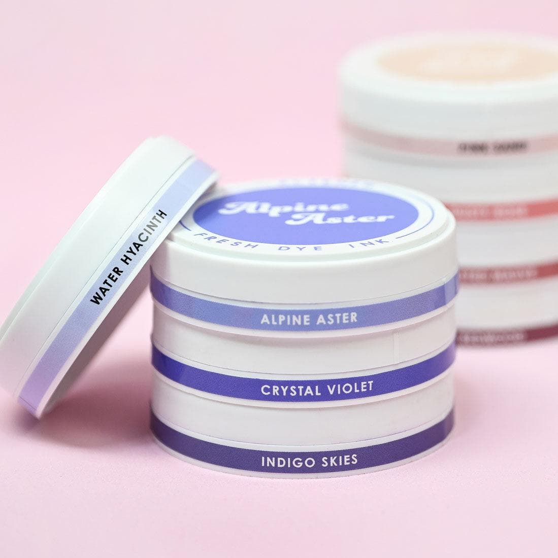 Round Ink Pads Label Set - Colorful Charisma Fresh Dye Ink Bundle