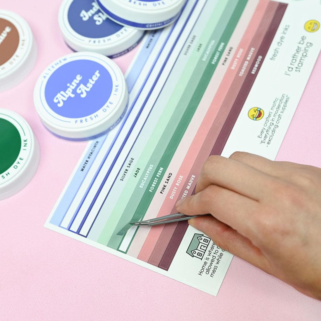 Round Ink Pads Label Set - Colorful Charisma Fresh Dye Ink Bundle