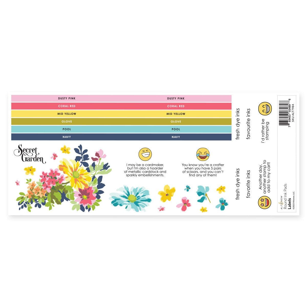 Round Ink Pads Label Set - Deco Garden | Altenew