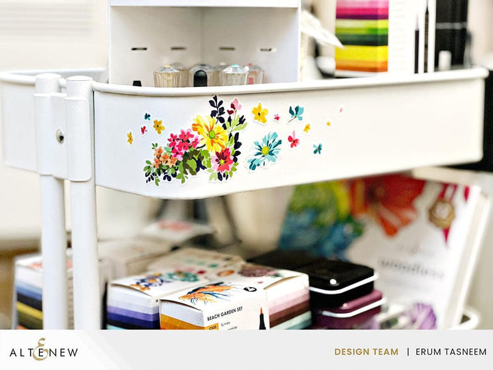 Misil Craft Decals Round Ink Pads Label Set - Deco Garden