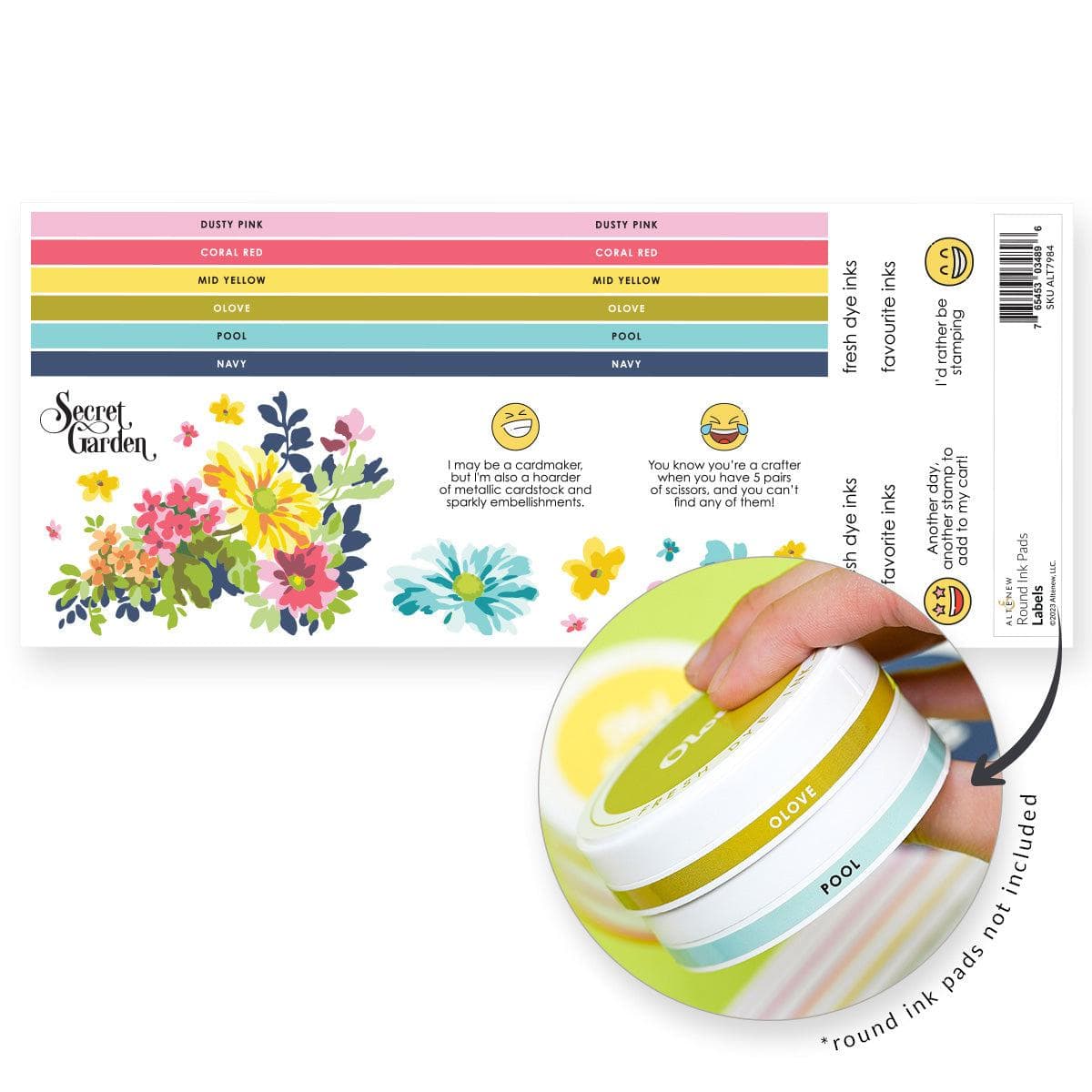 Round Ink Pads Label Set - Deco Garden | Altenew