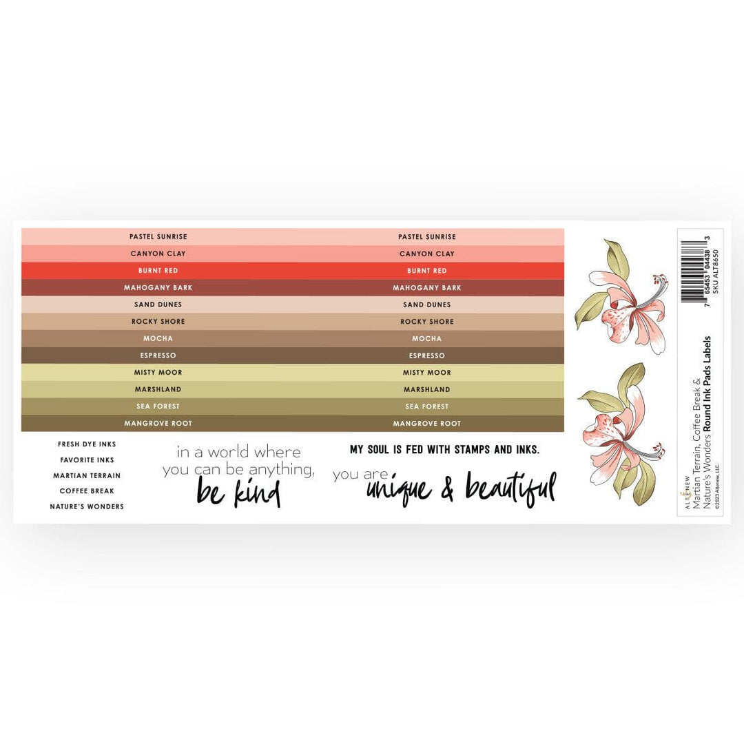 Round Ink Pads Label Set  - Martian Terrain, Coffee Break, Nature’s Wonders