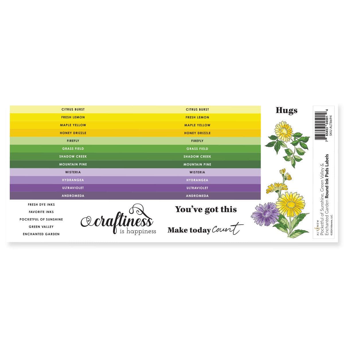 Round Ink Pads Label Set - Pocketful of Sunshine, Green Valley, Enchanted Garden