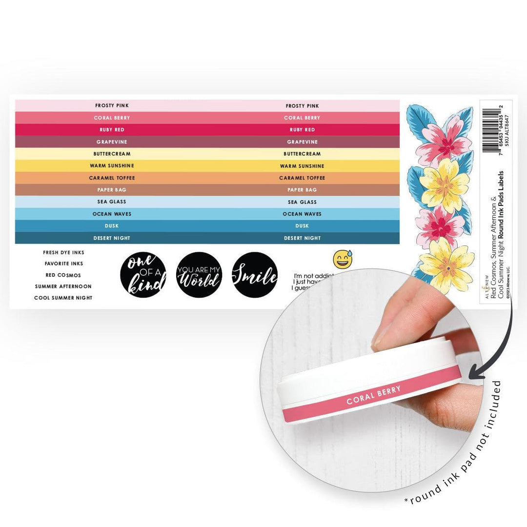 Round Ink Pads Label Set  - Red Cosmos, Summer Afternoon, Cool Summer Night