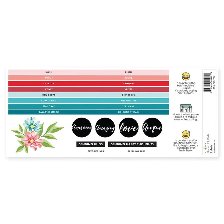 Misil Craft Decals Round Ink Pads Label Set - Red Sunset, Sweet Dreams