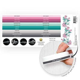 Round Ink Pads Label Set  - Rose Petal, Sea Shore, Rock Collection