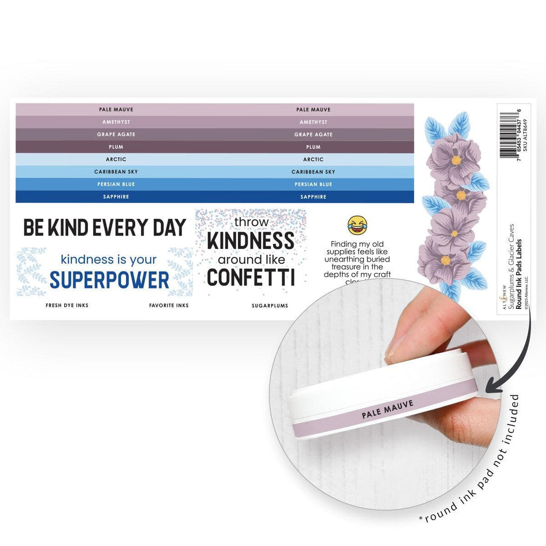 Round Ink Pads Label Set  - Sugarplums, Glacier Caves