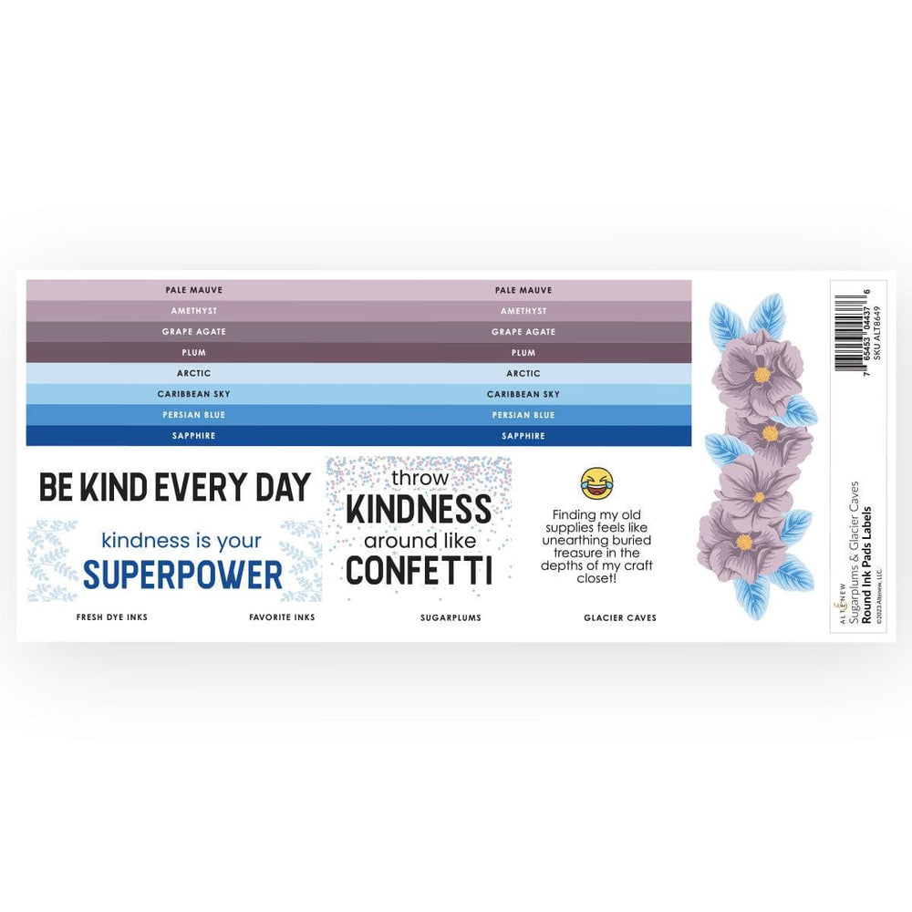 Round Ink Pads Label Set  - Sugarplums, Glacier Caves