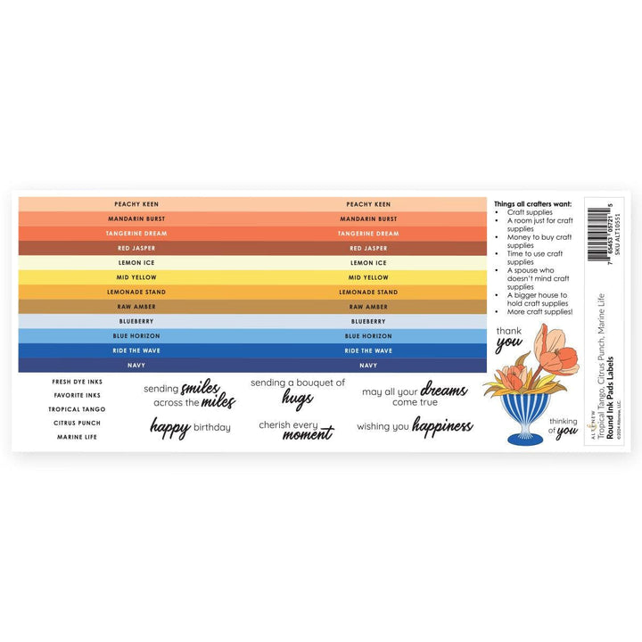 Round Ink Pads Label Set - Tropical Tango, Citrus Punch, Marine Life