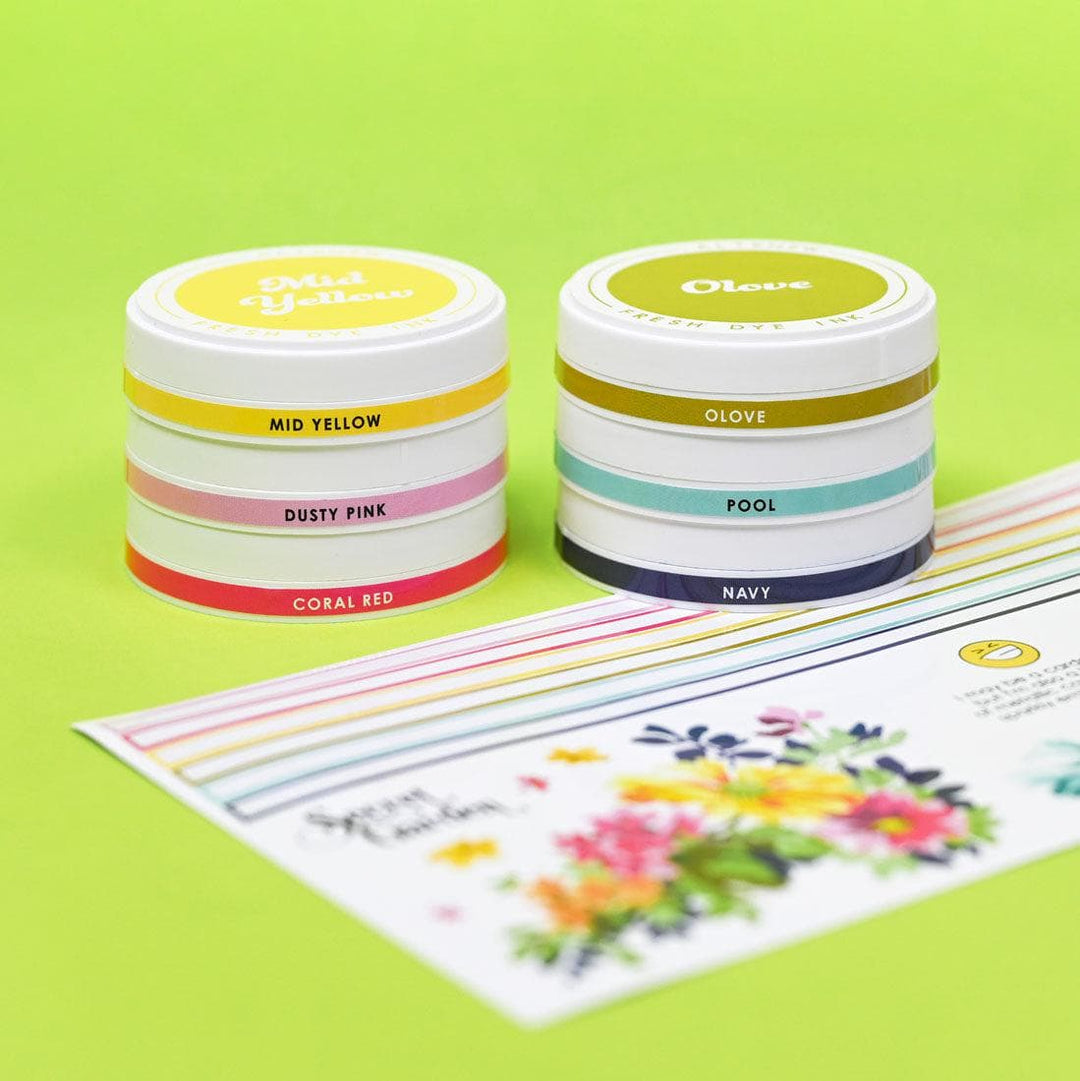 Round Ink Pads Label Set - Vividly Versatile Fresh Dye Ink Bundle