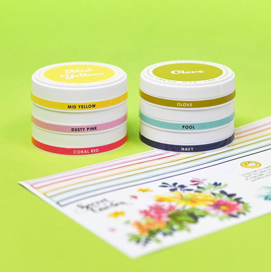 Round Ink Pads Label Set - Vividly Versatile Fresh Dye Ink Bundle