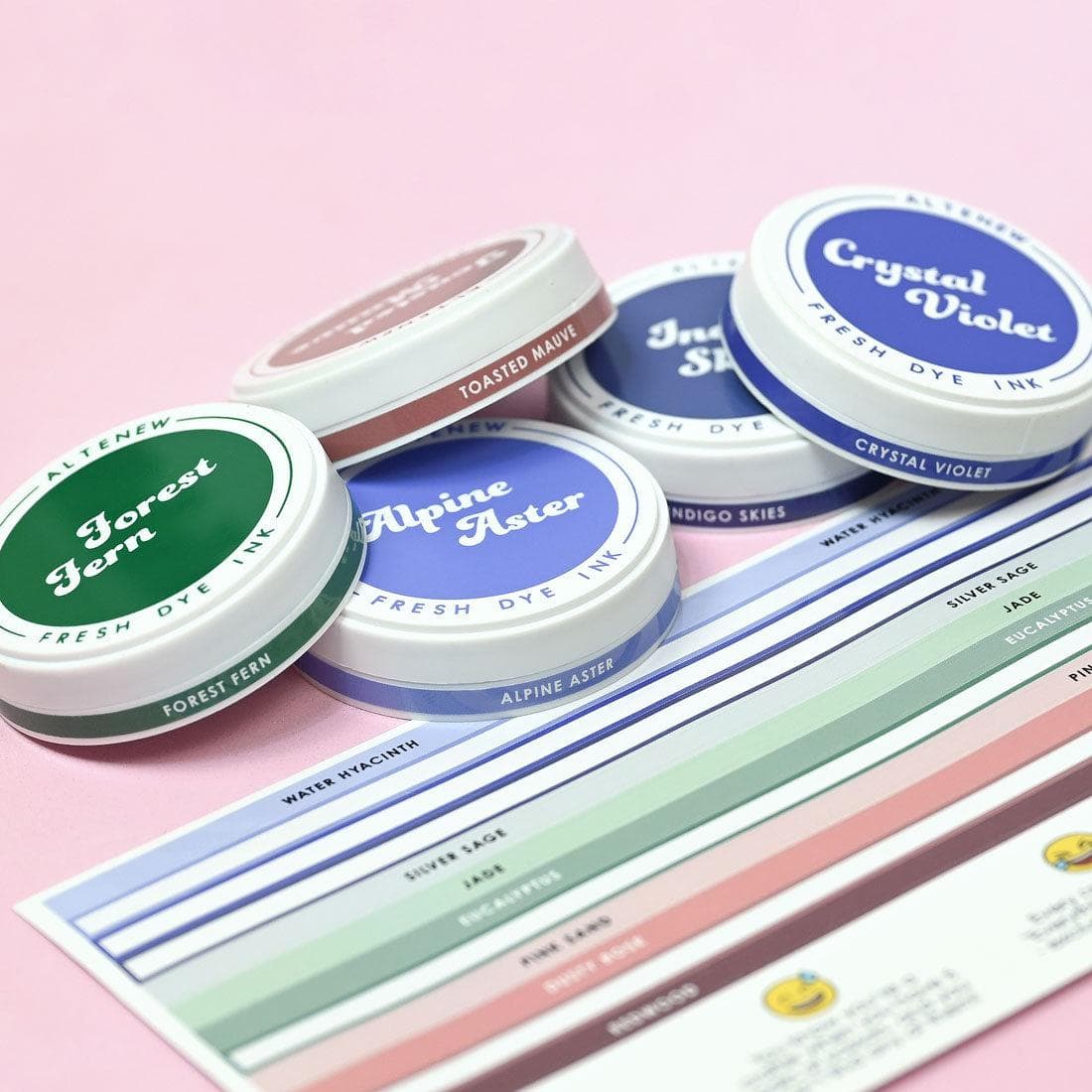 Round Ink Pads Label Set - Vividly Versatile Fresh Dye Ink Bundle