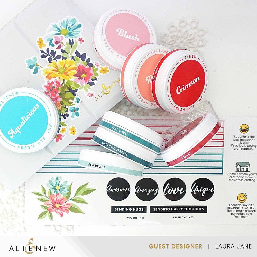 Round Ink Pads Label Set - Vividly Versatile Fresh Dye Ink Bundle